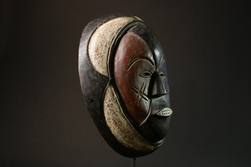 African Handmade Igbo Wood Mask Antique Wall Hanging Art Collectible Home Decor - G1649