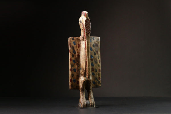 African Senufo Prosperity Bird Statue - Vintage Hand Carved Wooden Sculpture for Primitive Home Décor-G1629