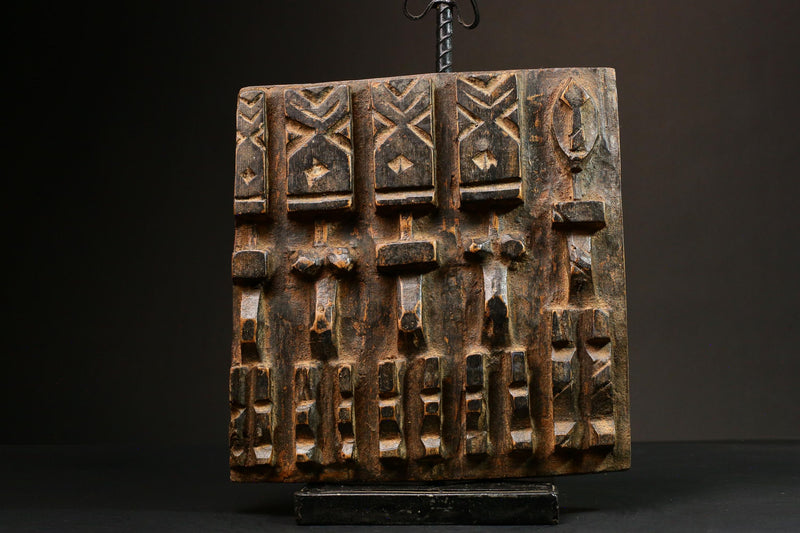 African Dogon Hand Carved Wood Granary Door primitive art Tribal Art Unique Wooden Home Decor Piece-G1627