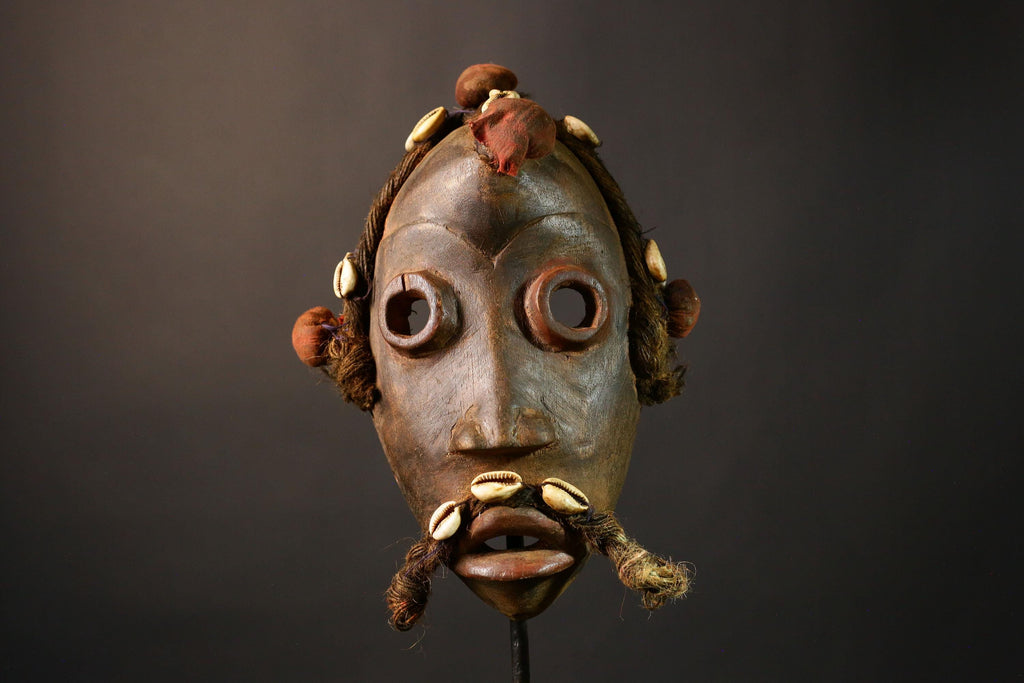 African mask Hand Carved Tribal Face Mask DAN Wood Sculpture Ethnic Home Decor Unique Passport Mask Art Cultural Wall Hanging Decor-5079