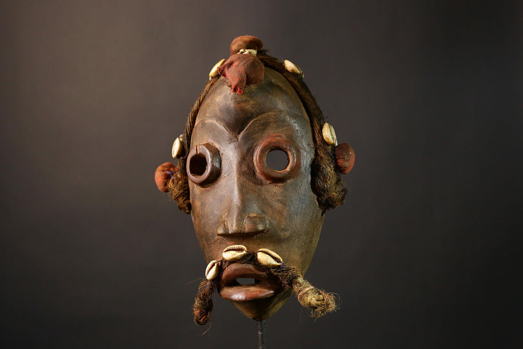 African mask Hand Carved Tribal Face Mask DAN Wood Sculpture Ethnic Home Decor Unique Passport Mask Art Cultural Wall Hanging Decor-5079