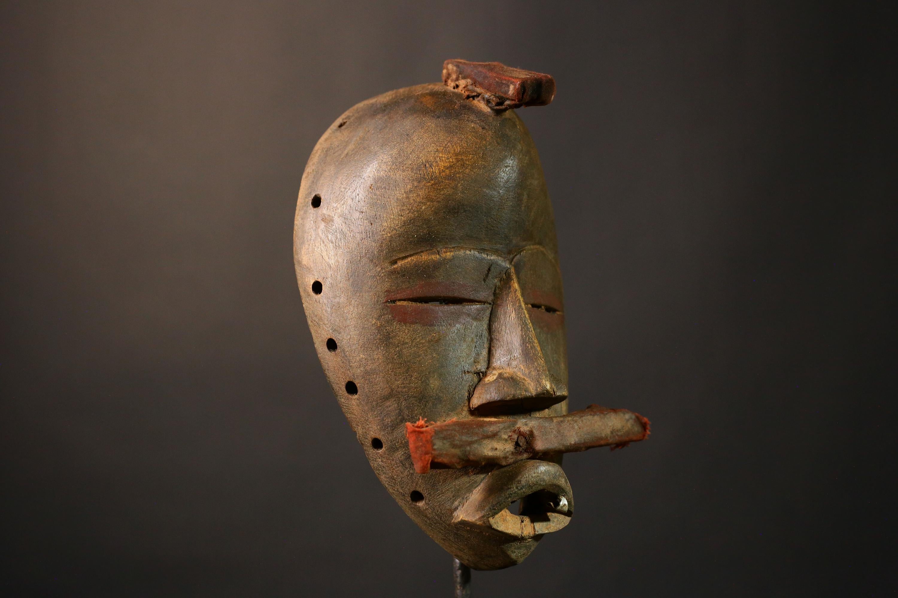 African mask Authentic Vintage Tribal Face Mask Dan Wood Antique Cultural Artifact Unique Ethnic Home Decor Handcrafted Wall Art Decor-5083