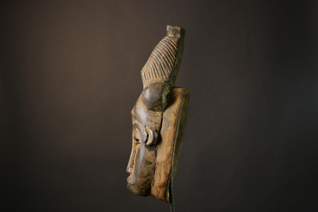 African Masks Authent Hand Carved Baule and Guro Unique Tribal Wall Art Hanging Decor Cultural Home Accent for Any Space  -G1932