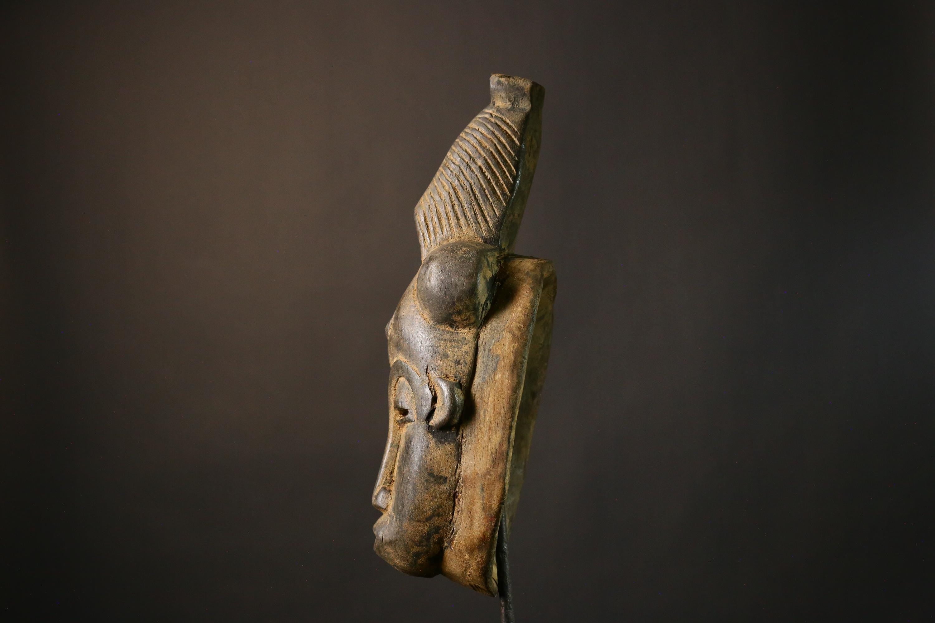 African Masks Authent Hand Carved Baule and Guro Unique Tribal Wall Art Hanging Decor Cultural Home Accent for Any Space  -G1932