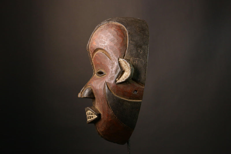 African Mask Authent Nigerian Igbo Wood Carved Maiden Spirit Mask Unique Tribal Wall Decoration  Cultural Home Accent Piece-9493