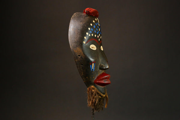 African Hand Carved Mask from Côte d'Ivoire Unique Dan Artistry Wall Decor G3262 Tribal Home Accent Artisan Craft Collectible Piece-G3262