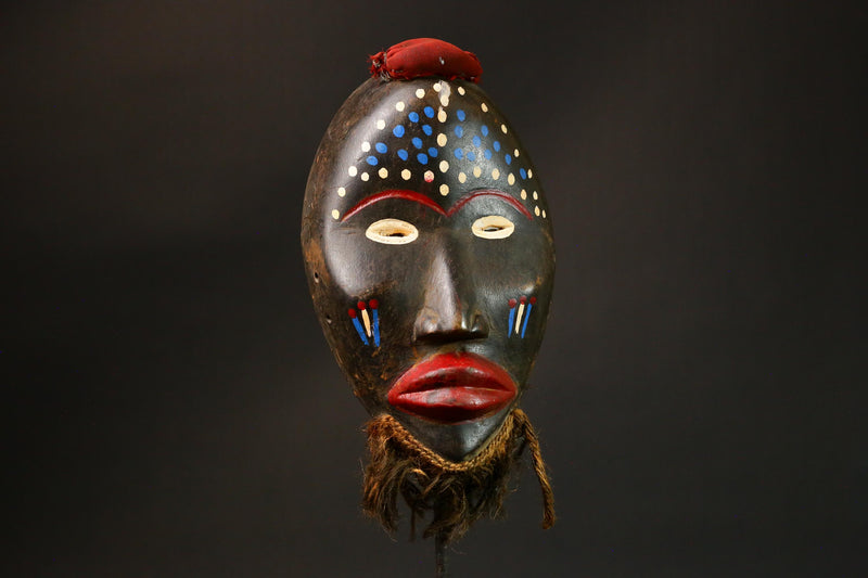 African Hand Carved Mask from Côte d'Ivoire Unique Dan Artistry Wall Decor G3262 Tribal Home Accent Artisan Craft Collectible Piece-G3262