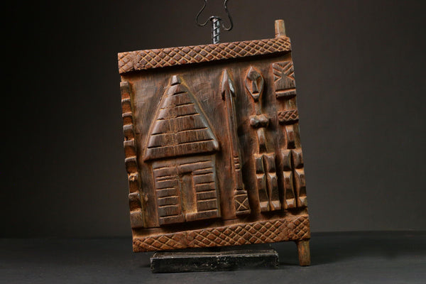 African Antique Granary Door Unique Decorative Collectible Piece Mali Art Rustic Wall Decor Cultural Heritage Home Accent-G3256