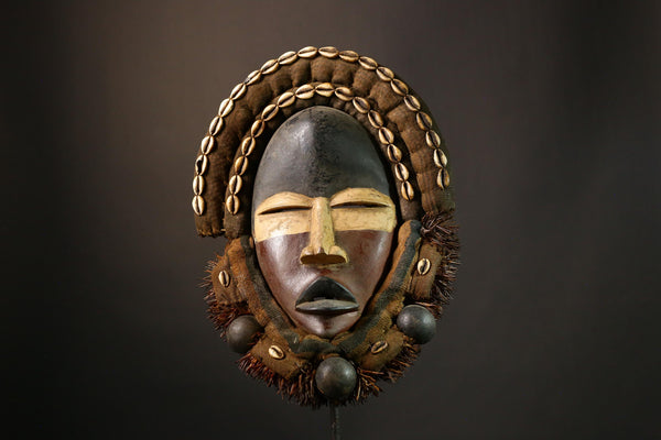 African Mask Exquisite Handcrafted Vintage Dan Tribal Mask, Authentic Ethnic Wall Décor Cultural Art Piece, Perfect Home Decoration-G3527