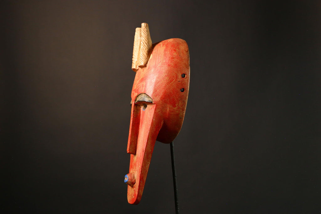 African Stunning Antique Tribal Wood Masks, Exclusive Bambara Wall Décor, Unique Handcrafted Ethnic Art for Collectors and Decoration-G3521