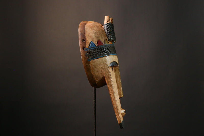 African Vintage Bambara Mask, Handcrafted Kore Tribal Art, Unique Décor, Stunning Ethnic Wall Hanging, Home Decoration and Collectors-G3518