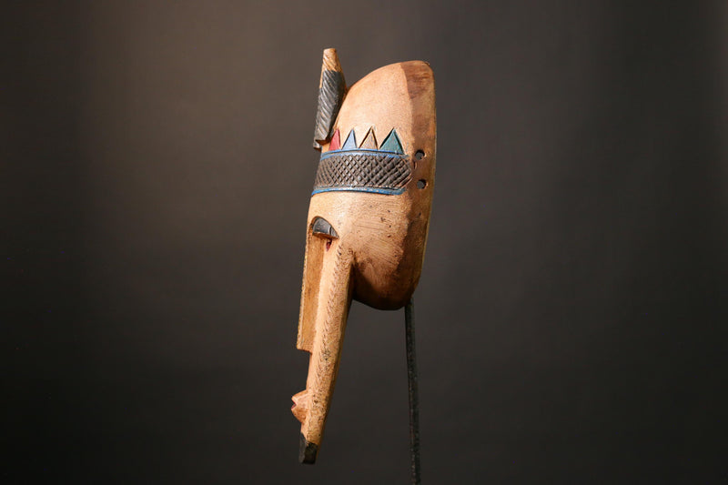 African Vintage Bambara Mask, Handcrafted Kore Tribal Art, Unique Décor, Stunning Ethnic Wall Hanging, Home Decoration and Collectors-G3518