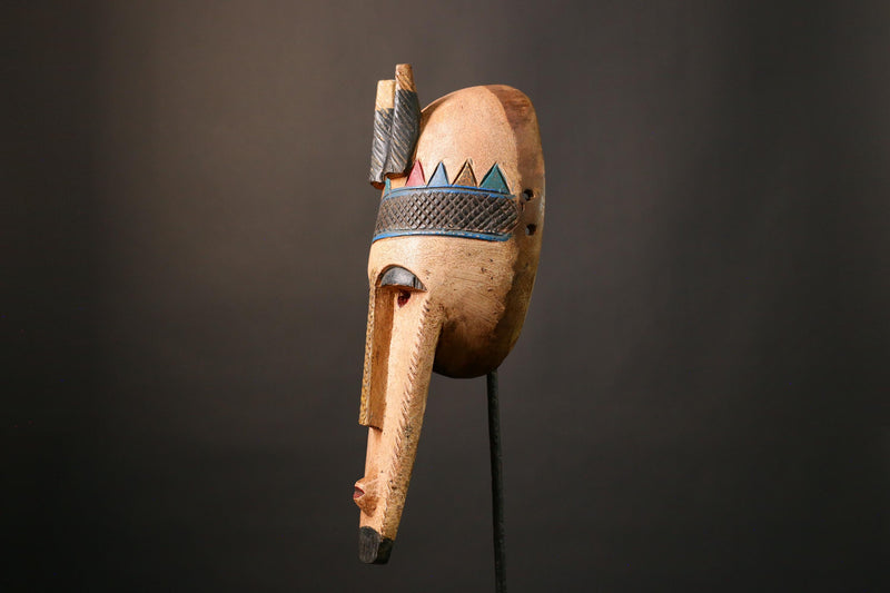 African Vintage Bambara Mask, Handcrafted Kore Tribal Art, Unique Décor, Stunning Ethnic Wall Hanging, Home Decoration and Collectors-G3518