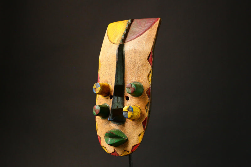 African Mask Authentic African Kru Mask Handcrafted Grebo Tribe Tribal Art from Liberia Unique Wall Decor Piece for Home Display - G3273