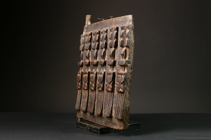 African Hand Dogon Door Unique Wooden Wall Hanging Art from Mali Authentic Tribal Decor Piece for Home Display - G1681