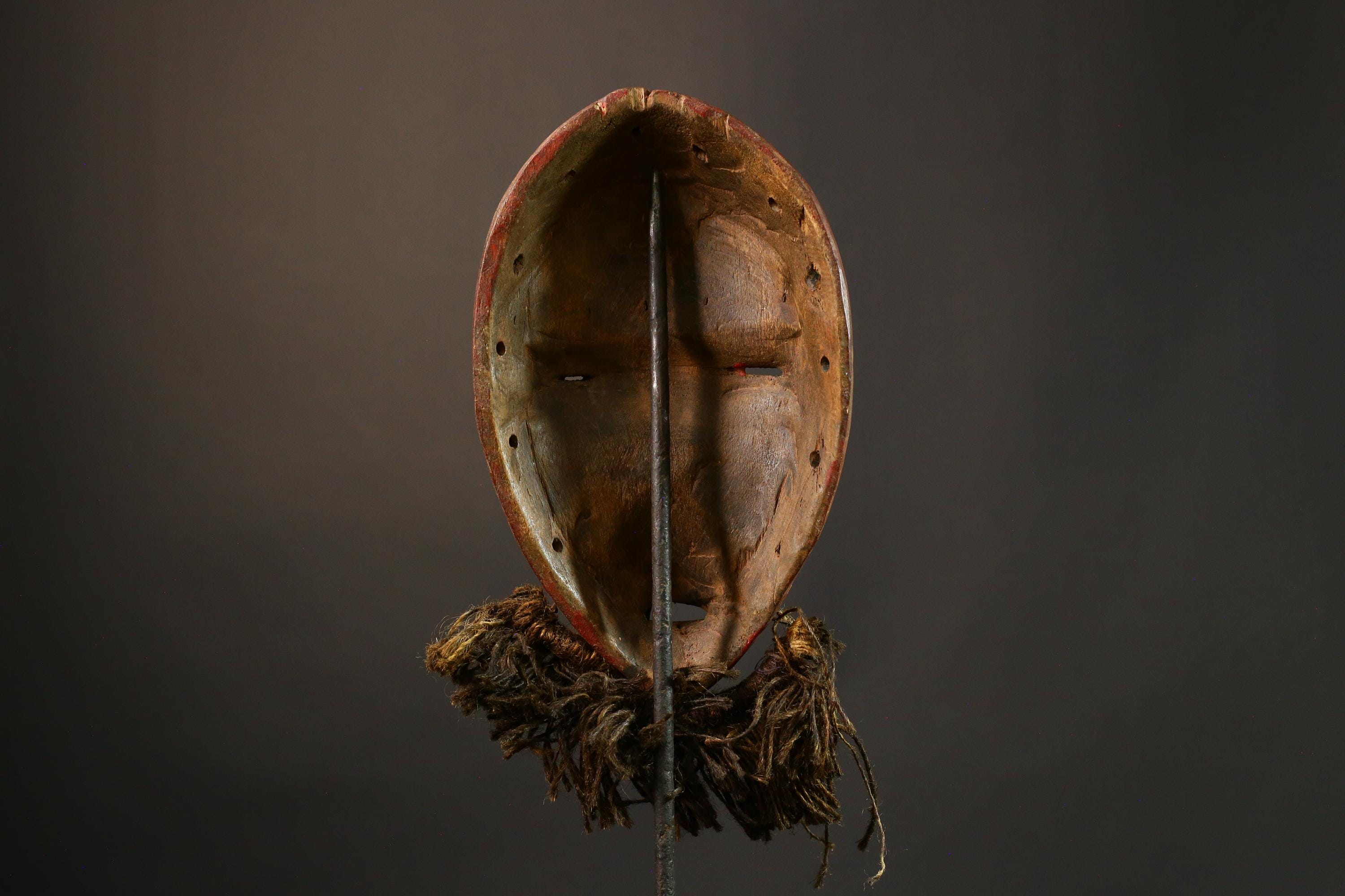 African masks Antique Tribal Masks, Vintage Hand-Carved Wood Gunyéya Face Mask Art, Unique Cultural Decor from Côte d'Ivoire-5130