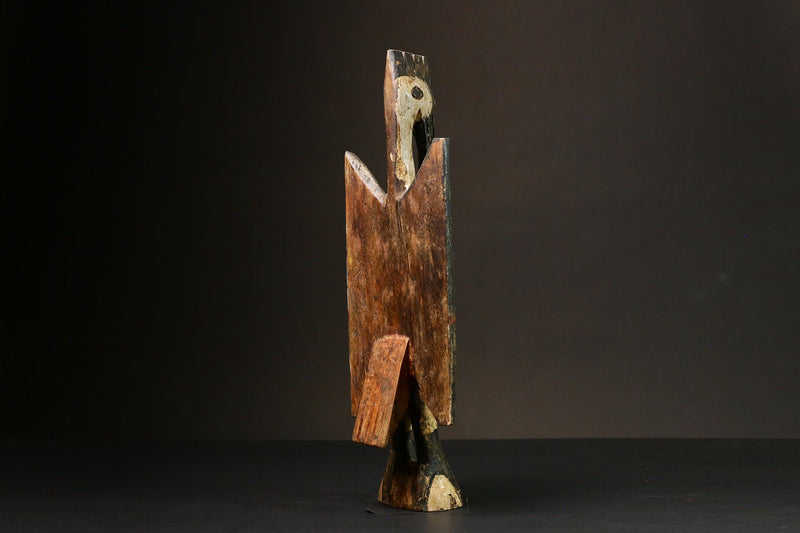 African Bird Hand Carved African Bird Figure from Senufo People Unique Wooden Home Décor Authentic Art Statue for Display - G1656