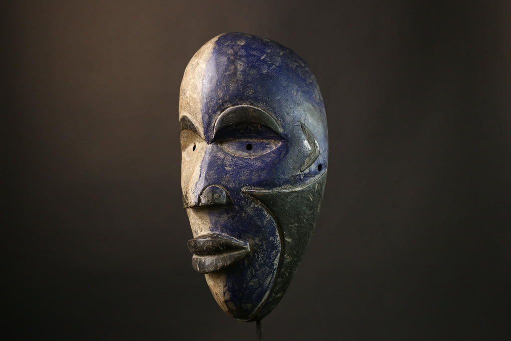 African Mask Authent Nigerian Igbo Spirit Mask, Hand-Carved Wooden Tribal Wall Art, Unique Decor for Home and Cultural Collection-G1952