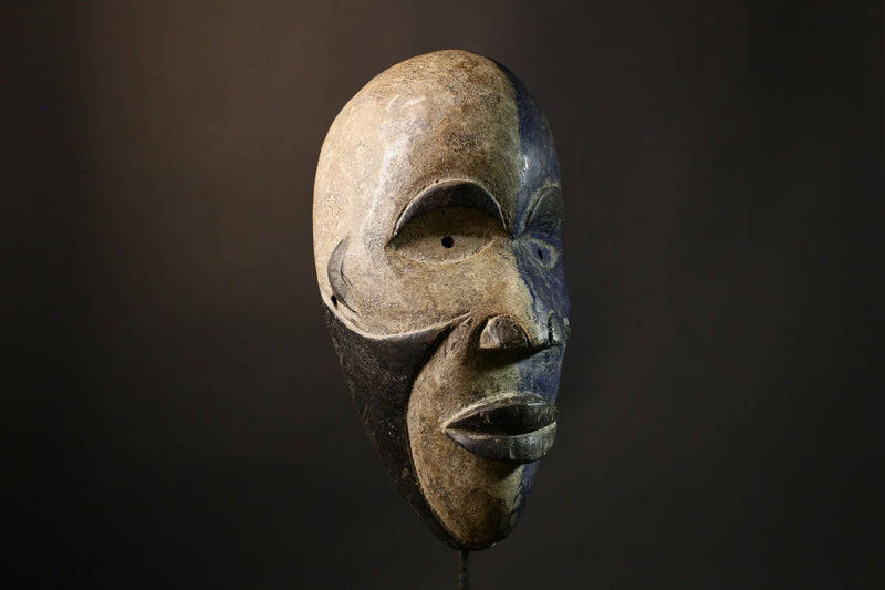 African Mask Authent Nigerian Igbo Spirit Mask, Hand-Carved Wooden Tribal Wall Art, Unique Decor for Home and Cultural Collection-G1952