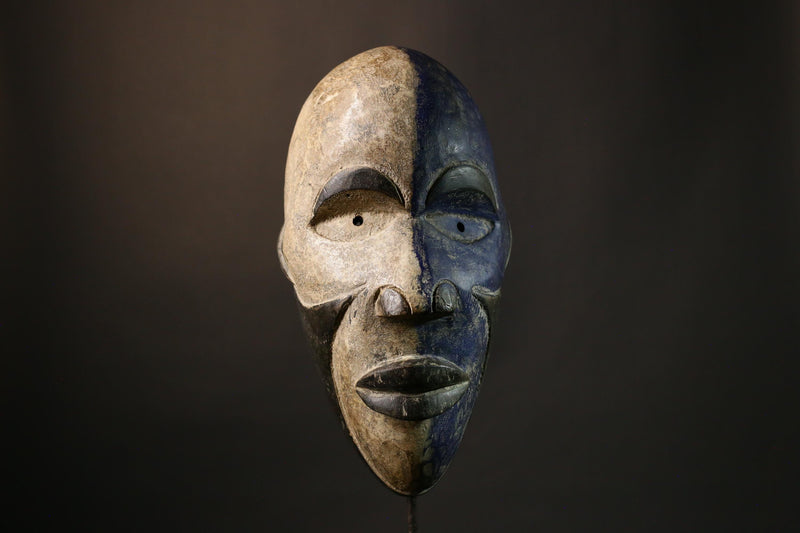 African Mask Authent Nigerian Igbo Spirit Mask, Hand-Carved Wooden Tribal Wall Art, Unique Decor for Home and Cultural Collection-G1952