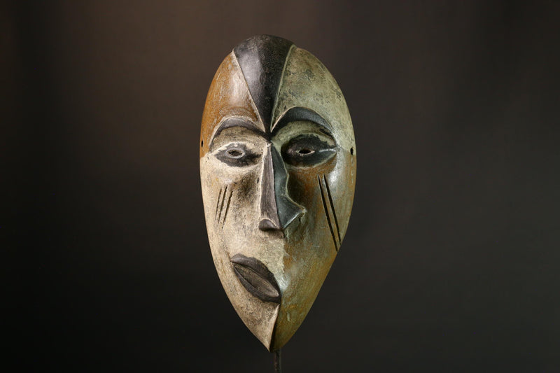 African Tribal Wood Hand-Carved Igbo Spirit Masks, Unique Wall Hanging Decor, Cultural Art Piece for Home Decoration and Collection-G1919