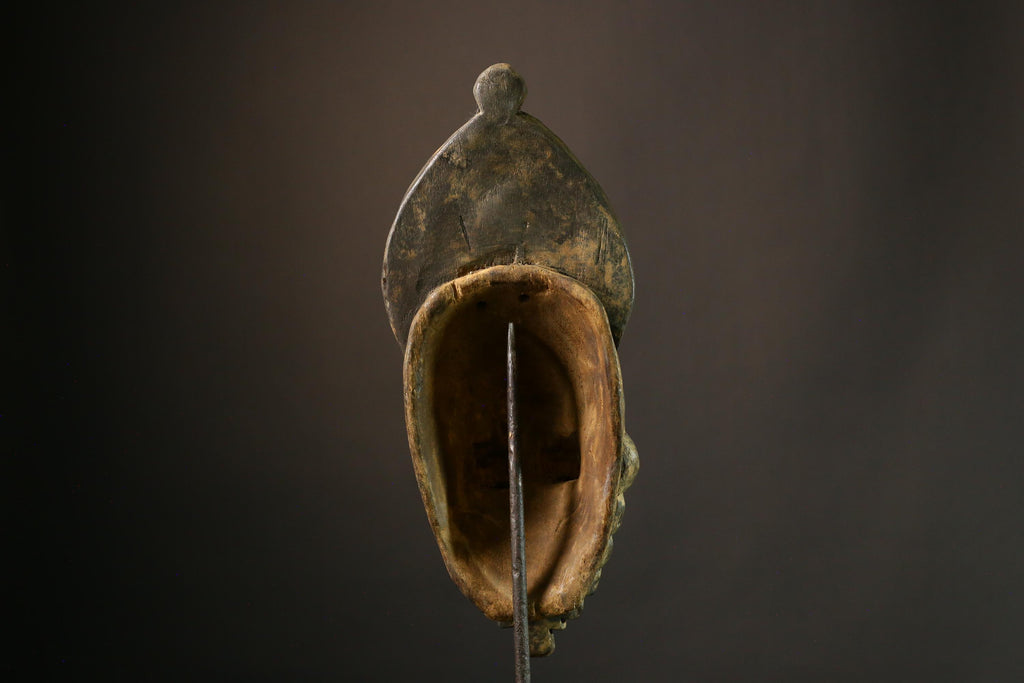 African Mask Authent Tribal Wood Hand-Carved Guro Baule Mask, Unique Wall Hanging Decor, Cultural Art Piece for Home and Gallery -G1917