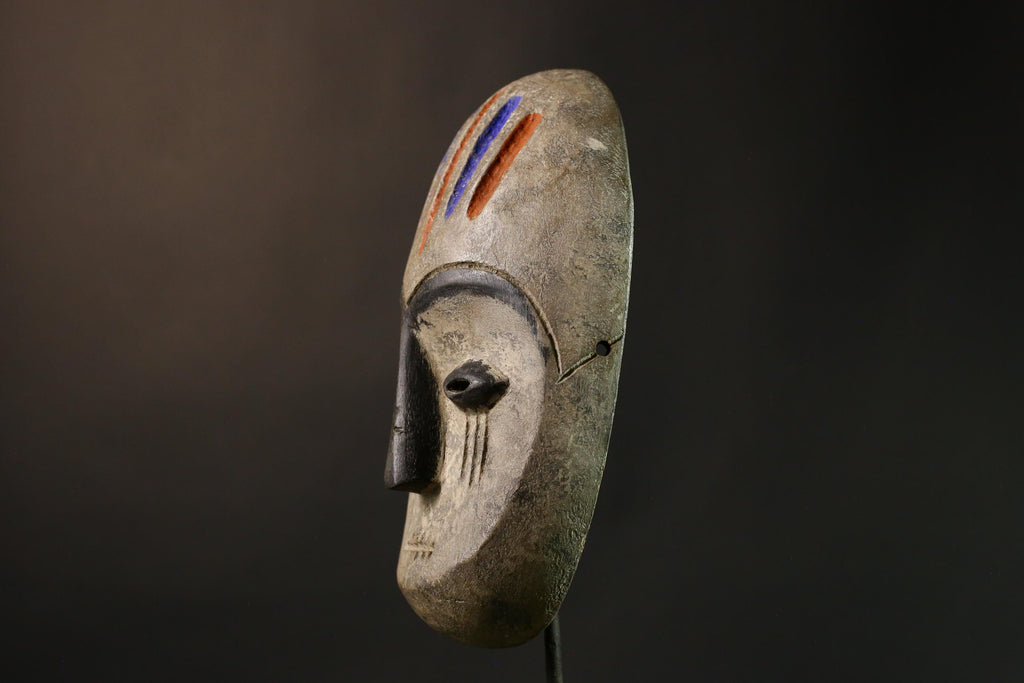 African Mask Hand-Carved Tribal Wood Wall Art Authentic Ethnic Decor Unique Home Accent  Boho Chic Cultural Artwork Gift-G1915