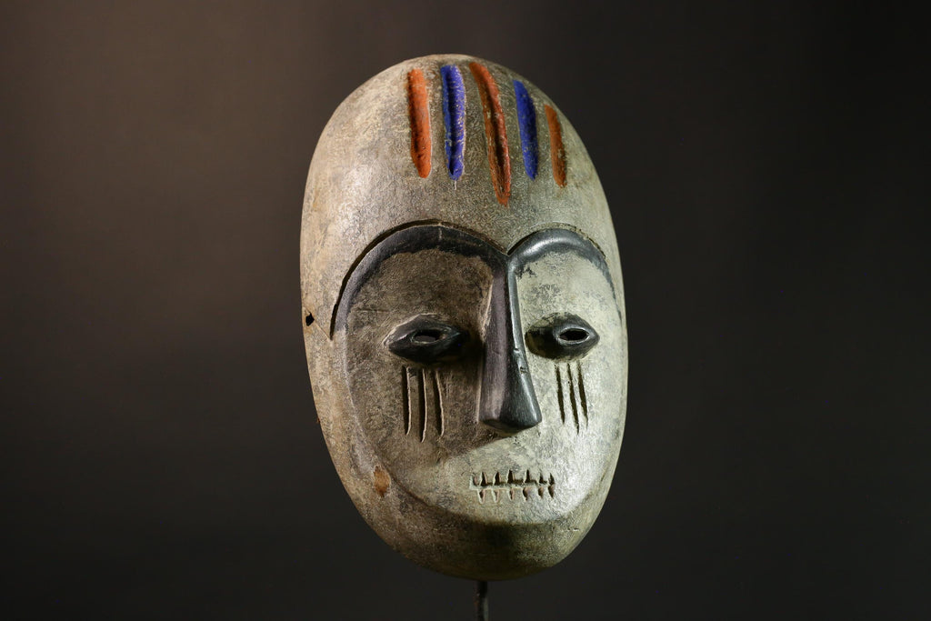 African Mask Hand-Carved Tribal Wood Wall Art Authentic Ethnic Decor Unique Home Accent  Boho Chic Cultural Artwork Gift-G1915