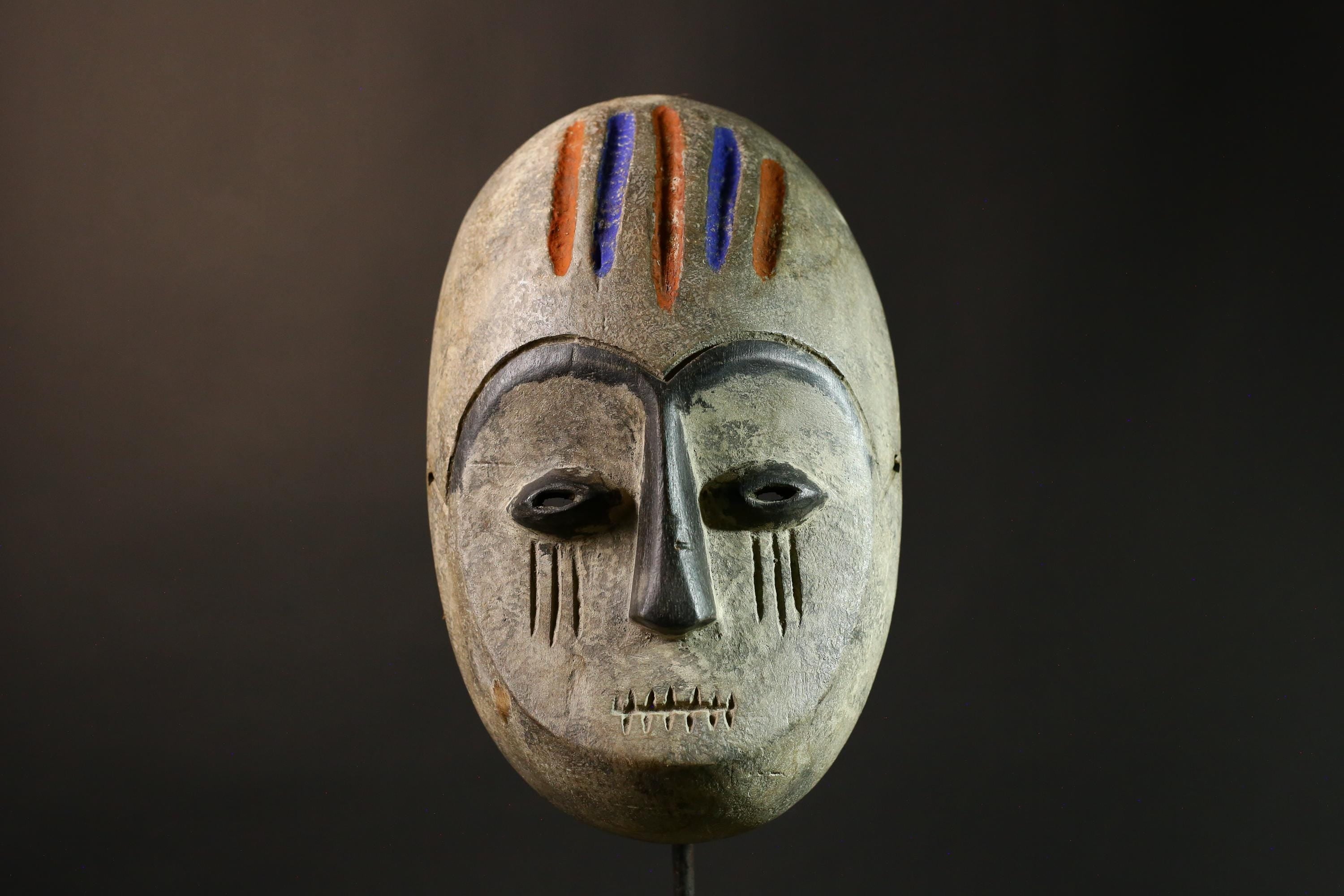 African Mask Hand-Carved Tribal Wood Wall Art Authentic Ethnic Decor Unique Home Accent  Boho Chic Cultural Artwork Gift-G1915