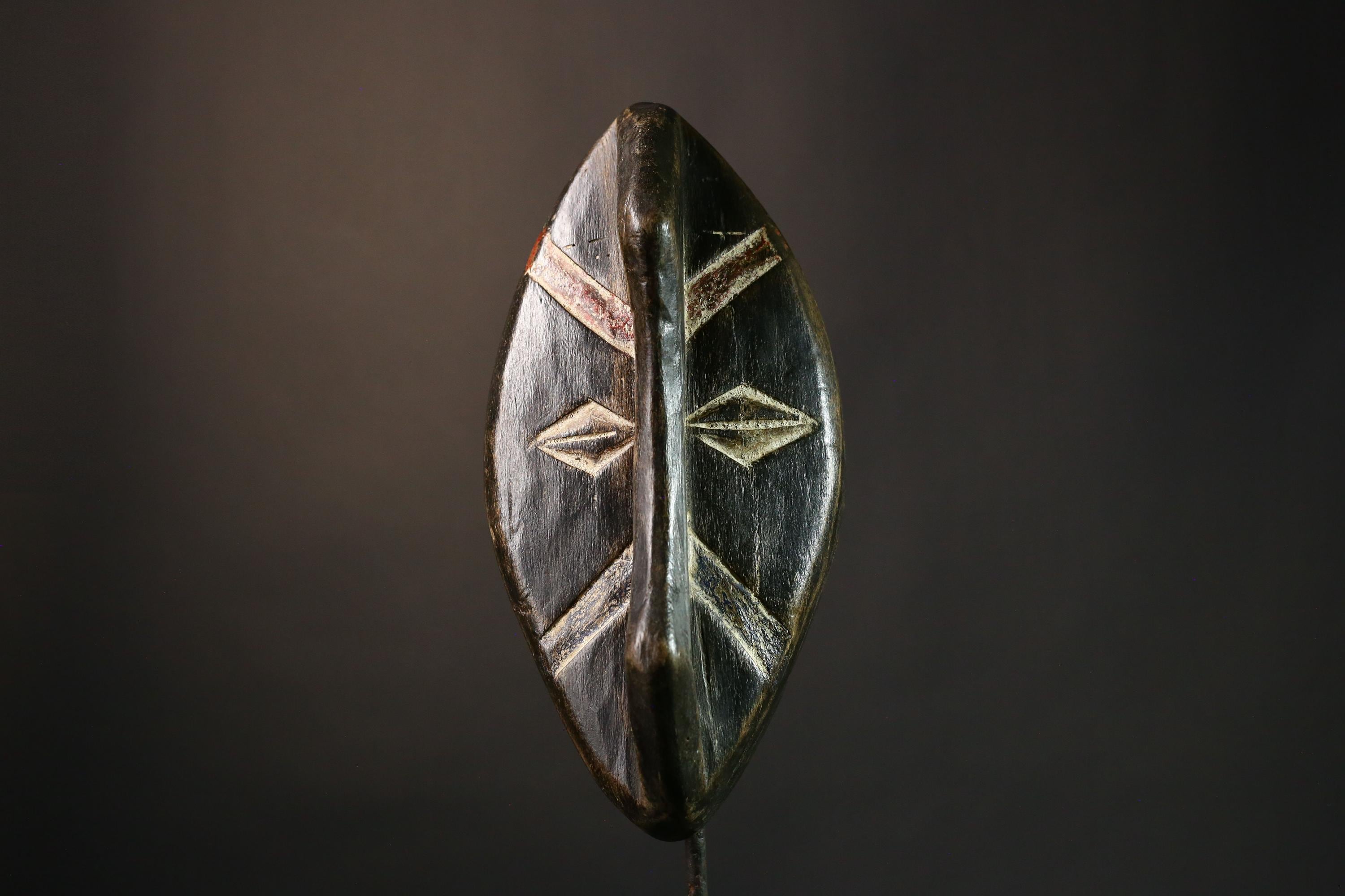 African Mask Hand-Carved African Tribal Vintage Mask Unique Wooden Wall Art Authentic Home Decor & Collectible - G3543"