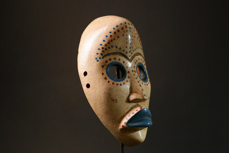 African Dan Mask Hand-Carved Wooden Art from Côte d'Ivoire Unique Tribal Decor Authentic African Artwork for Home Display - G3291