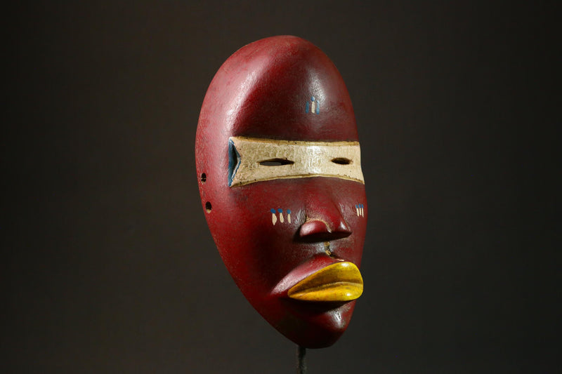 African Dan Mask Hand-Carved Wooden Art from Côte d'Ivoire Unique Tribal Decor Authentic African Artwork for Home Display - G3290