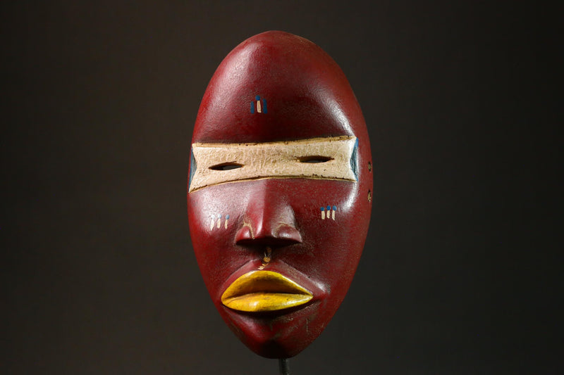 African Dan Mask Hand-Carved Wooden Art from Côte d'Ivoire Unique Tribal Decor Authentic African Artwork for Home Display - G3290