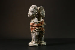 African Yoruba Nago Statuette Hand-Carved Wooden Sculpture Unique Art from Nigeria Authentic Tribal Decor Piece for Home Display - G3289