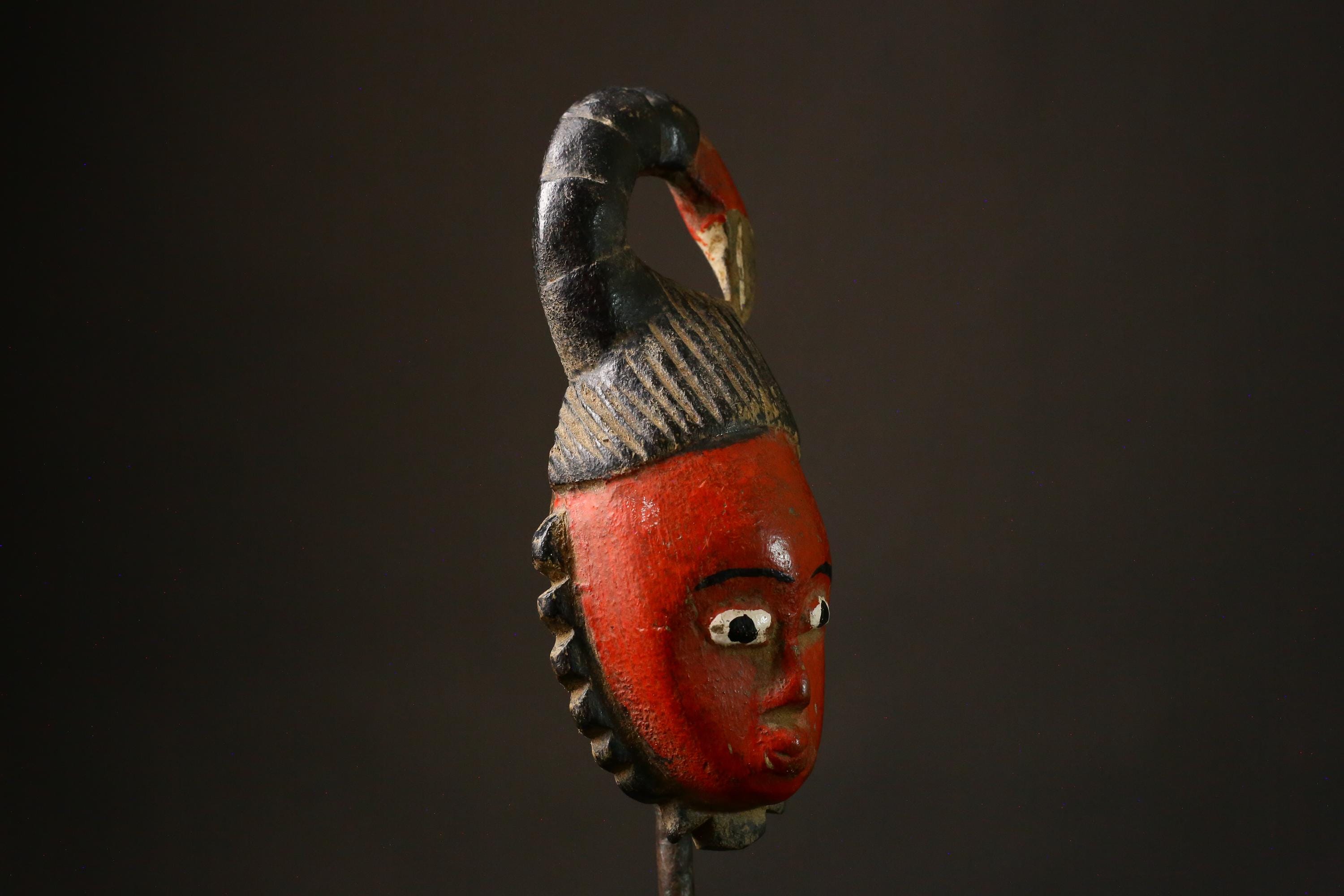 African Guro Protector Mask Handmade Vintage Wall Hanging Authentic Tribal Art Unique Home Decor Piece for Display - G3285