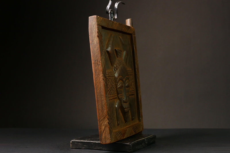 African Vintage Granary Door Hand-Carved Wooden Wall Art Authentic Decor Piece Unique Hanging Art for Home Display - G3283