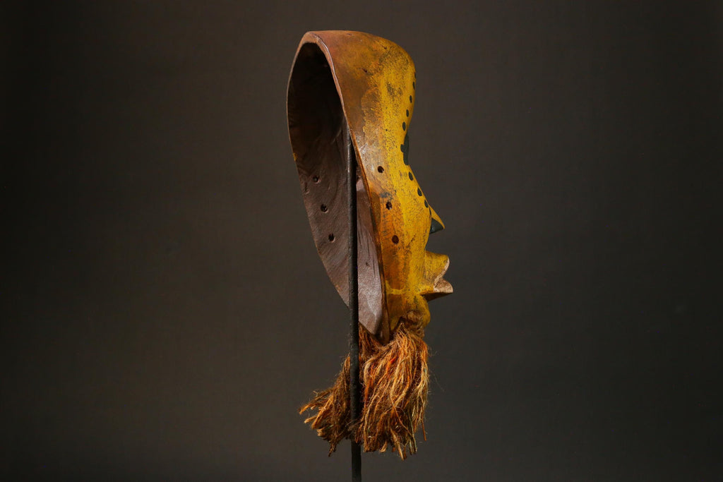 African Dan Mask Hand-Carved Wooden Art from Côte d'Ivoire Unique Tribal Decor Authentic African Artwork for Home Display - G3279