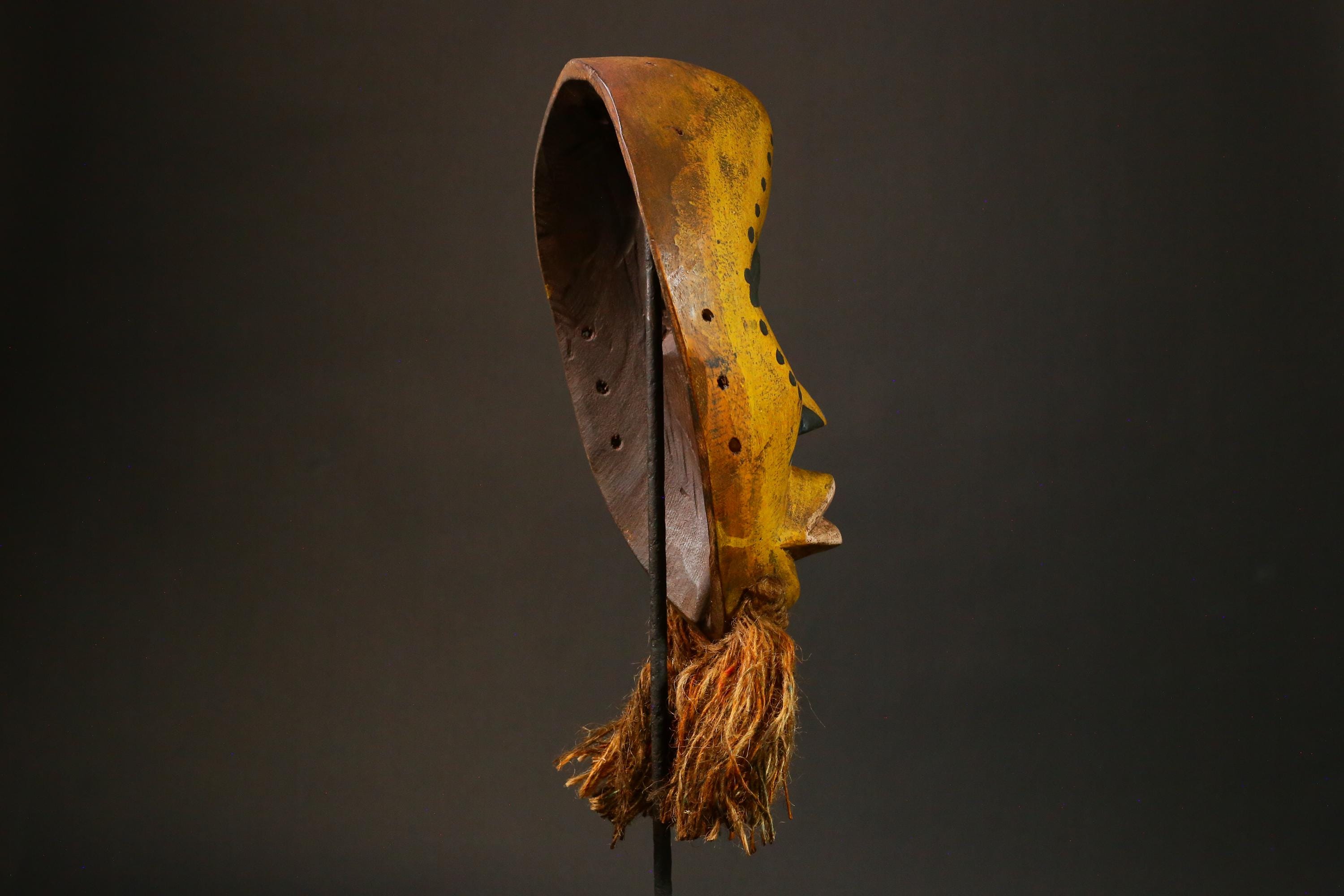 African Dan Mask Hand-Carved Wooden Art from Côte d'Ivoire Unique Tribal Decor Authentic African Artwork for Home Display - G3279