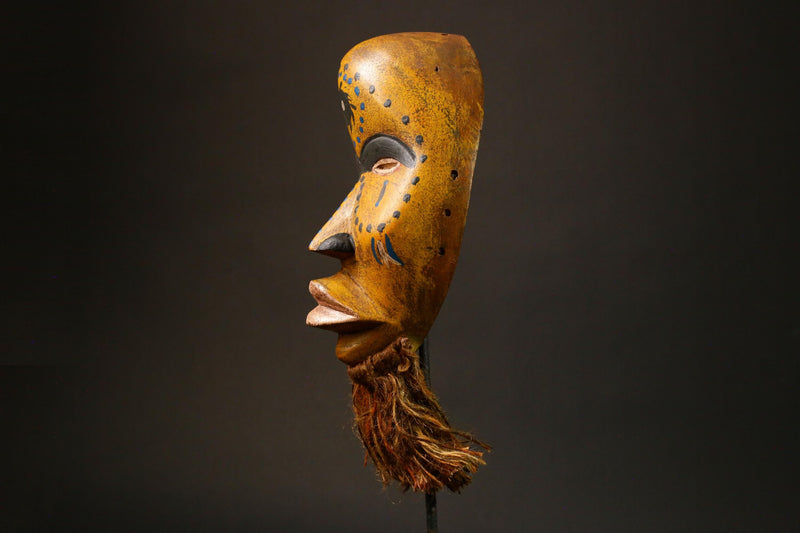 African Dan Mask Hand-Carved Wooden Art from Côte d'Ivoire Unique Tribal Decor Authentic African Artwork for Home Display - G3279