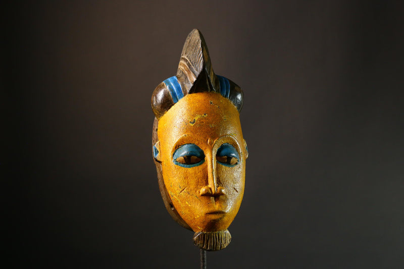 African Mask Authentic  Tribal Guro Face Mask | Hand-Carved Wooden Wall Art | Unique Decorative Mask for Home Decor - G3557