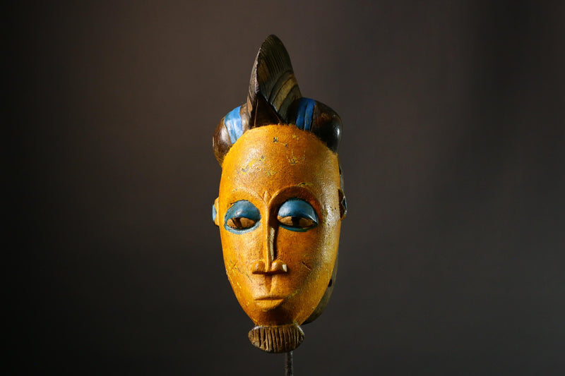 African Mask Authentic  Tribal Guro Face Mask | Hand-Carved Wooden Wall Art | Unique Decorative Mask for Home Decor - G3557