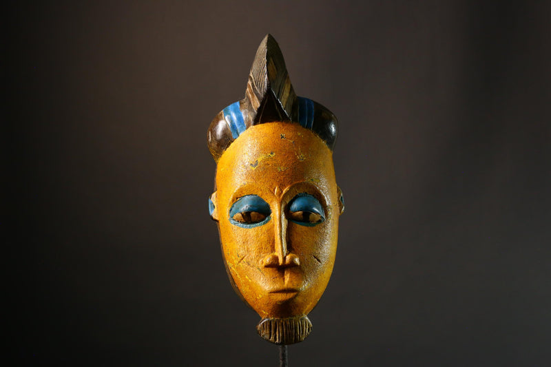 African Mask Authentic  Tribal Guro Face Mask | Hand-Carved Wooden Wall Art | Unique Decorative Mask for Home Decor - G3557