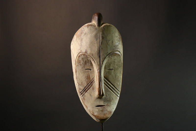 African mask Authentic Fang Mask | Ngil Mask with Solemn Expression | Unique Wall Decor Piece for Cultural Art Collection - G3554