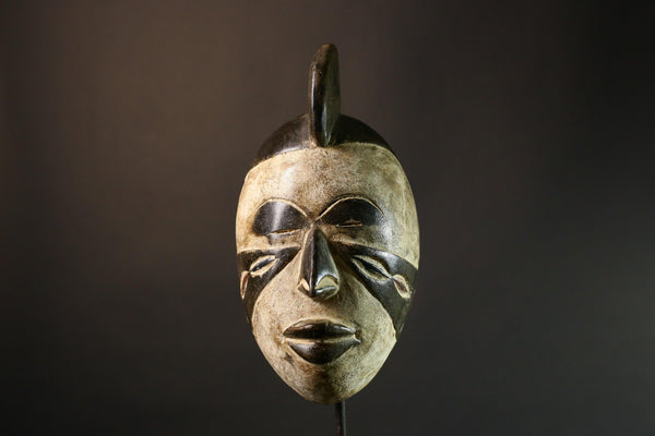 African mask Hand-Carved Tribal Wood Mask Authentic Lega Wall Art Decor Unique Decorative Mask for Home - G3553