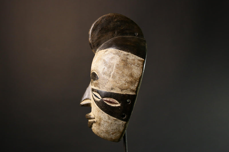 African mask Hand-Carved Tribal Wood Mask Authentic Lega Wall Art Decor Unique Decorative Mask for Home - G3553