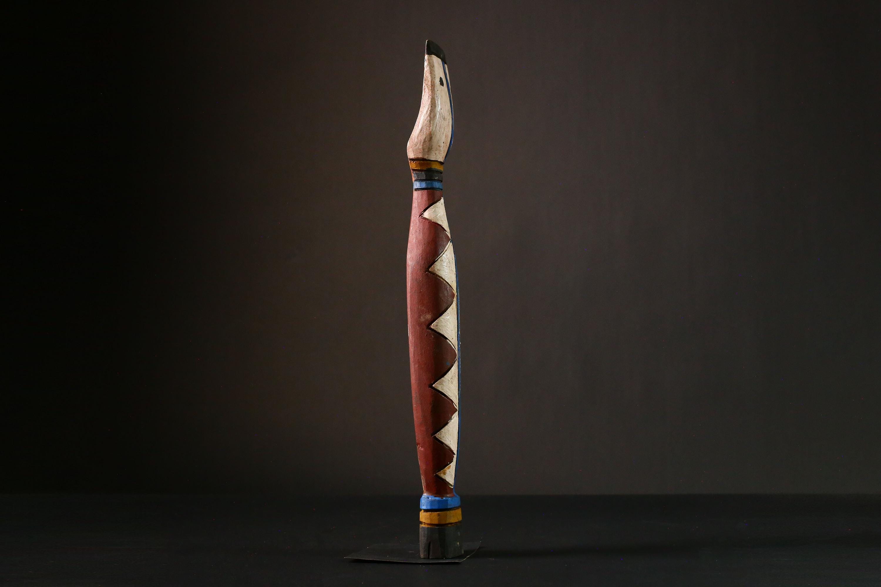 African Mask Wankr Mask Tribal Ceremonial Wall Art Unique Serpent Decor Authentic Altarpiece Handcrafted Artwork for Home Display - G1721