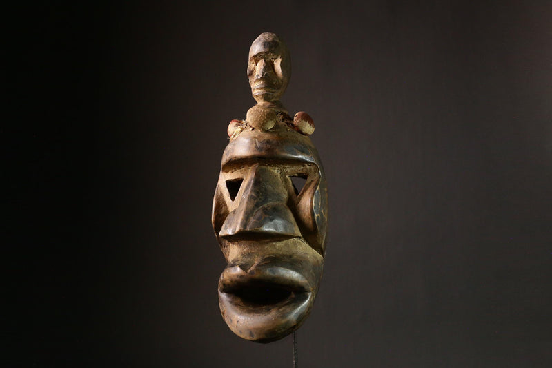 African Mask Dan Authentic African Tribal Wood Mask | Dan Déanglé Hand Carved Face Art | Unique Home Decor & Cultural Piece - G1713