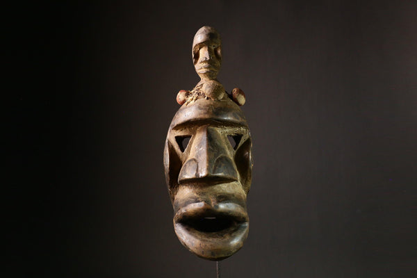 African Mask Dan Authentic African Tribal Wood Mask | Dan Déanglé Hand Carved Face Art | Unique Home Decor & Cultural Piece - G1713