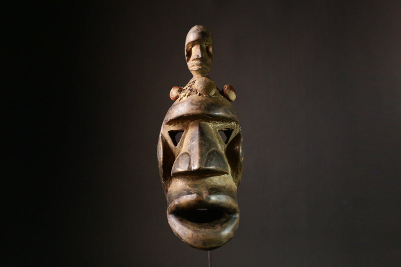 African Mask Dan Authentic African Tribal Wood Mask | Dan Déanglé Hand Carved Face Art | Unique Home Decor & Cultural Piece - G1713