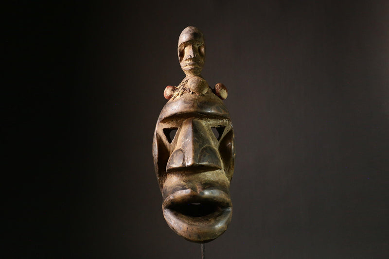 African Mask Dan Authentic African Tribal Wood Mask | Dan Déanglé Hand Carved Face Art | Unique Home Decor & Cultural Piece - G1713